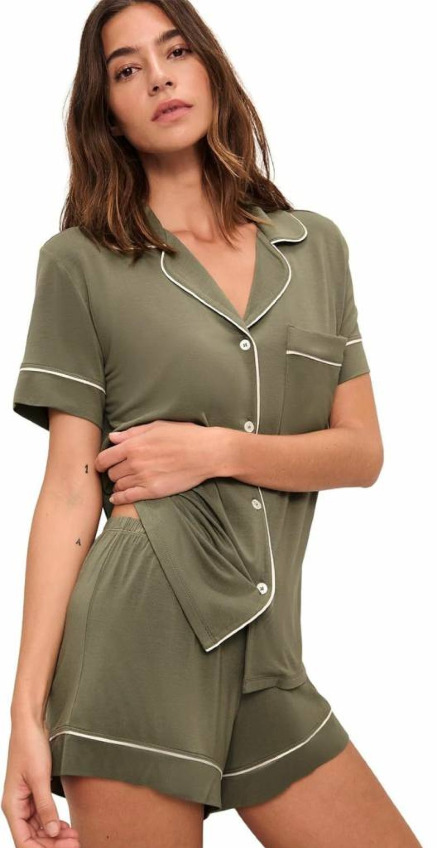 Eberjey Gisele Relaxed Women's Short Pajama Set - Soft Sleepwear & Lounge Pants for Comfort