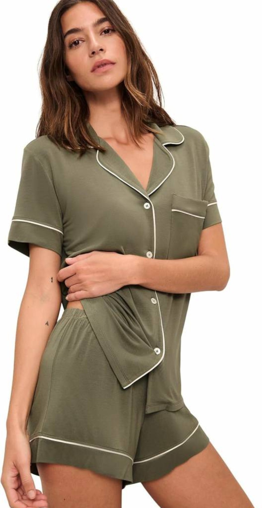 Eberjey Gisele Relaxed Women's Short Pajama Set - Soft Sleepwear & Lounge Pants for Comfort