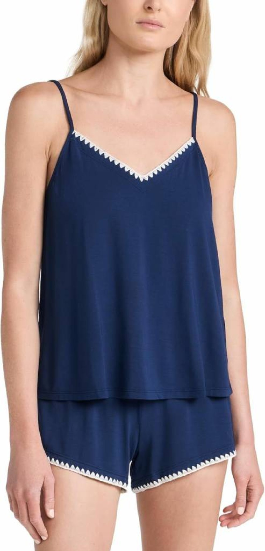 Eberjey Women's Frida Whip Stitch Pajama Shorts Set - Comfortable Sleepwear & Lounge Shorts