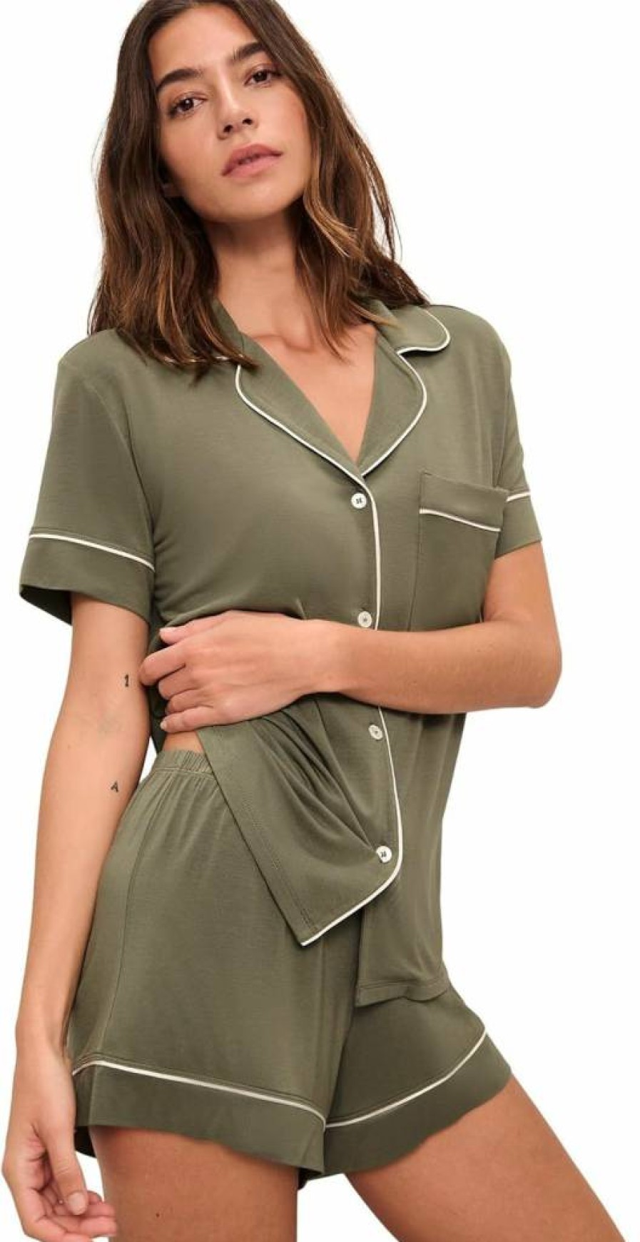 Eberjey Gisele Relaxed Women's Short Pajama Set - Soft Sleepwear & Lounge Pants for Comfort