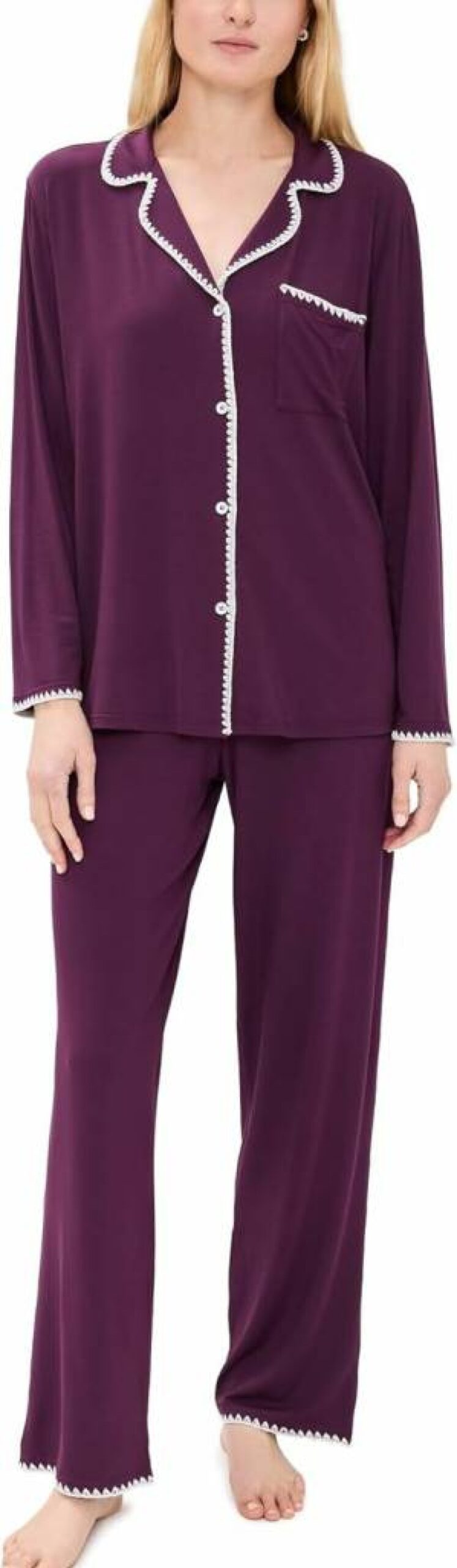 Eberjey Women's Frida Long Pajama Set - Soft Cotton Sleepwear for Women