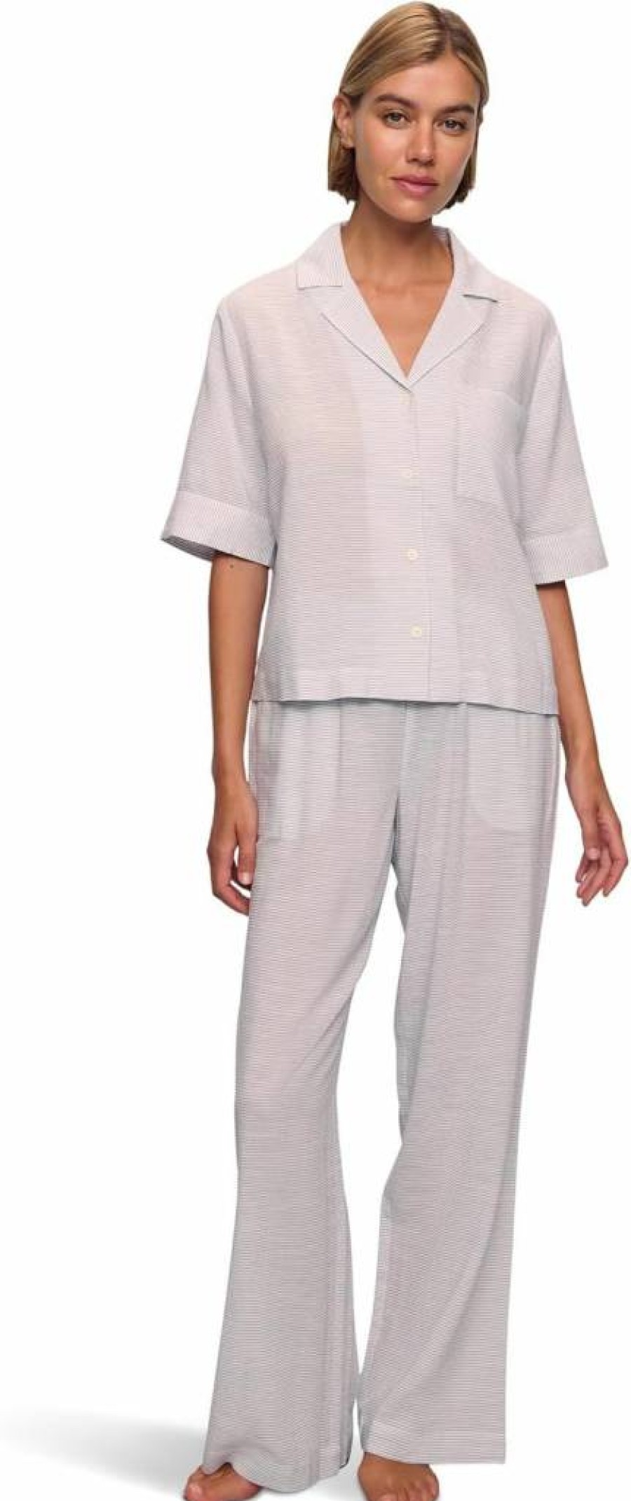 Eberjey Women's Nautico Relaxed Pajama Set - Soft Short Sleeve Sleepwear for Comfortable Nights