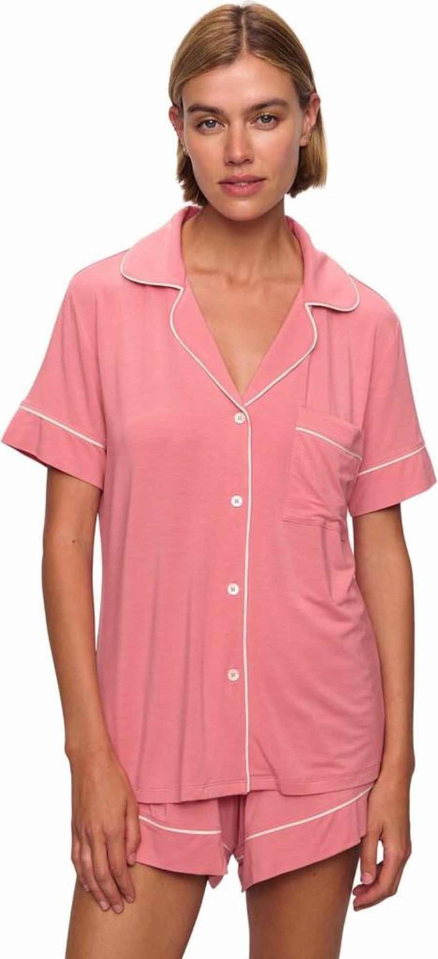 Eberjey Gisele Relaxed Short Pajama Set for Women - XX-Large in Sunkissed Coral, Comfortable Sleepwear