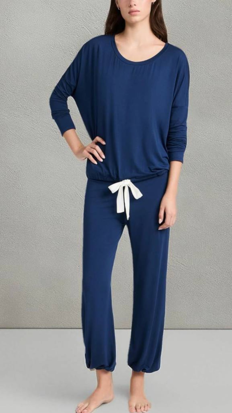 Eberjey Women's Gisele Modal Pajama Set - Soft Long Sleeve Scoop Neck Top & Lounge Pants