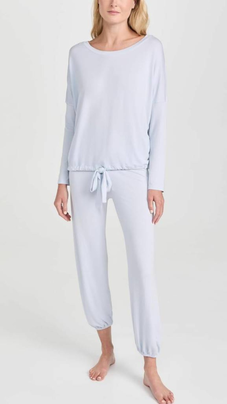 Eberjey Women's Gisele Modal Pajama Set - Soft Long Sleeve Scoop Neck Top & Lounge Pants