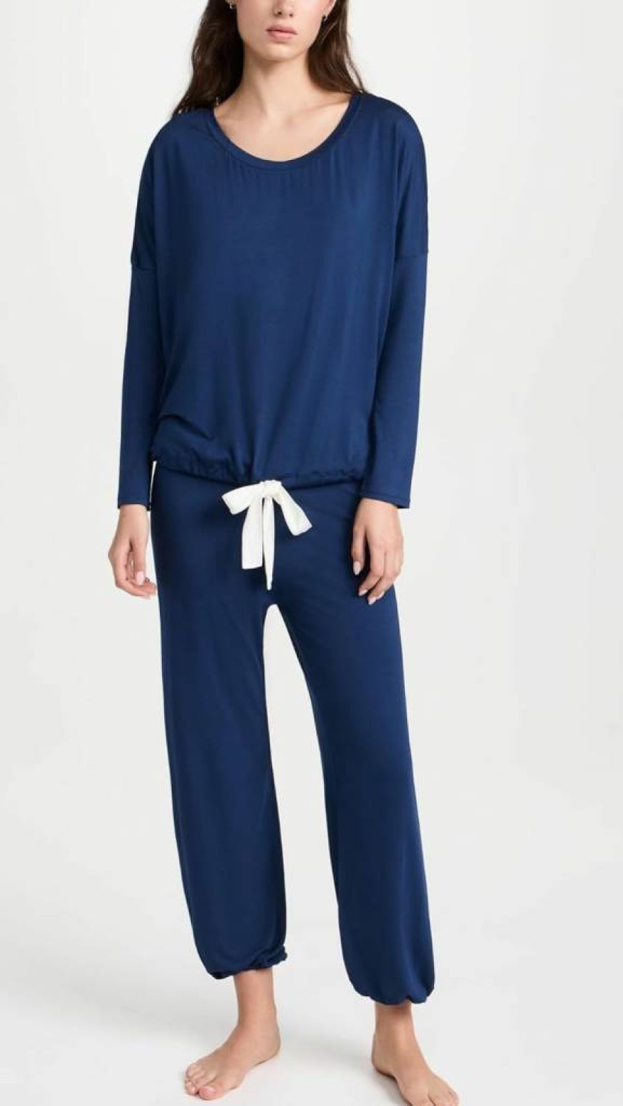 Eberjey Women's Gisele Modal Pajama Set - Soft Long Sleeve Scoop Neck Top & Lounge Pants