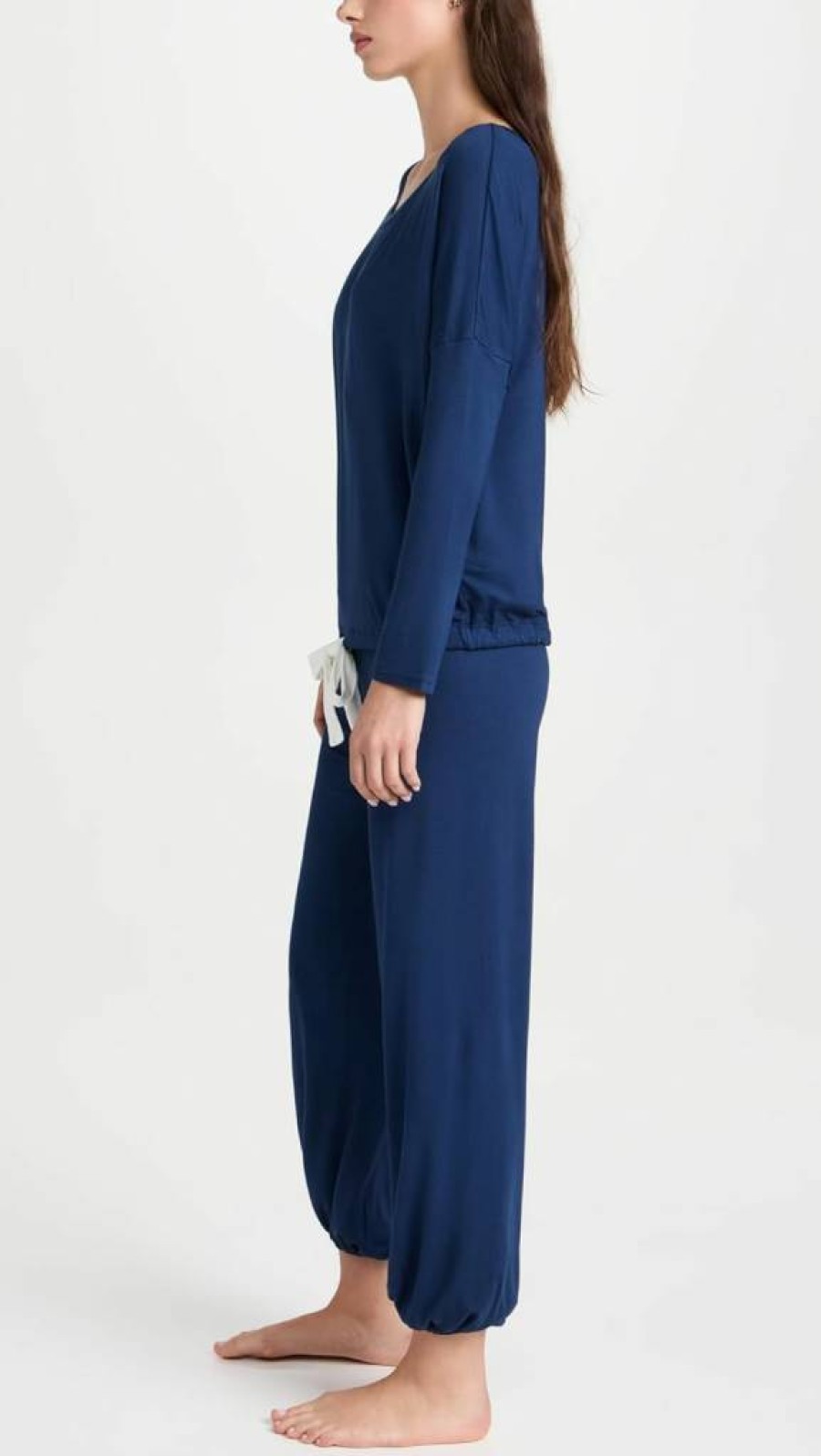 Eberjey Women's Gisele Modal Pajama Set - Soft Long Sleeve Scoop Neck Top & Lounge Pants