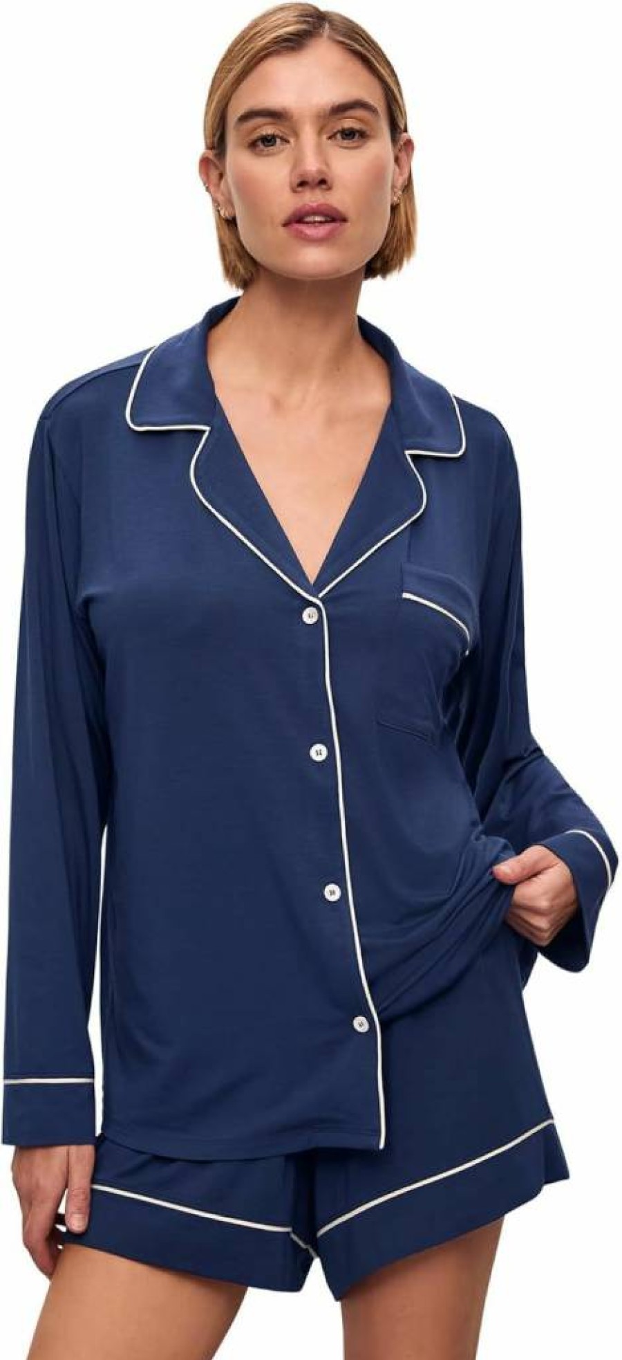 Eberjey Women's Gisele Long Sleeve Pajama Set - Soft Sleepwear Top & Shorts