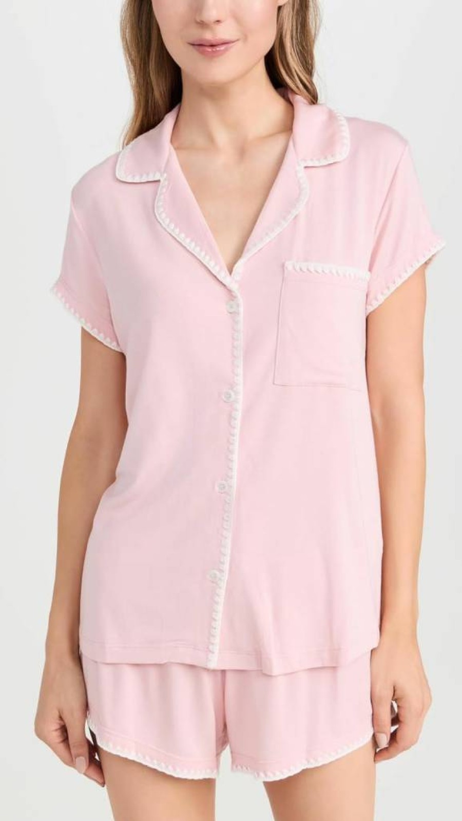 Eberjey Women's Frida Whipstitch Short Pajama Set - Comfortable Sleepwear for Women