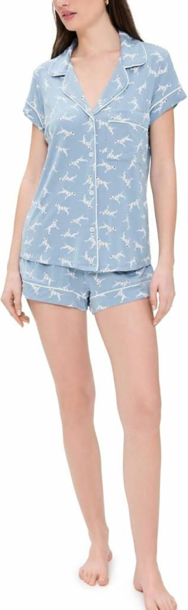 Eberjey Women's Gisele Printed Shortie Pajama Set - Floral Short PJs for Women