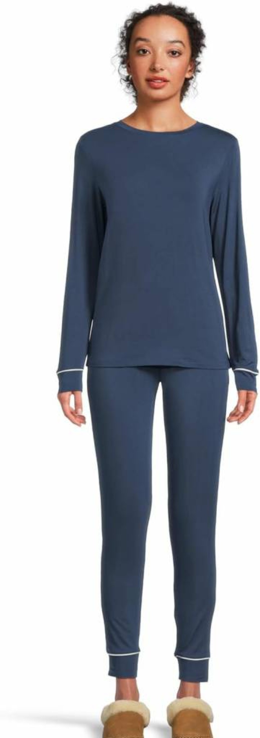 Eberjey Women's Gisele Soft Cotton Crew Neck Pajama Set - Comfortable Sleepwear Lounge Set