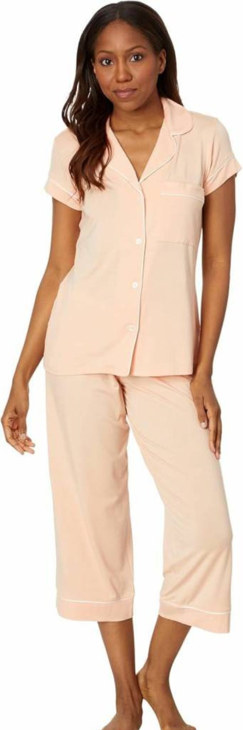 Eberjey Gisele Women's Short Sleeve PJ Set with Cropped Pants - Comfortable Sleepwear