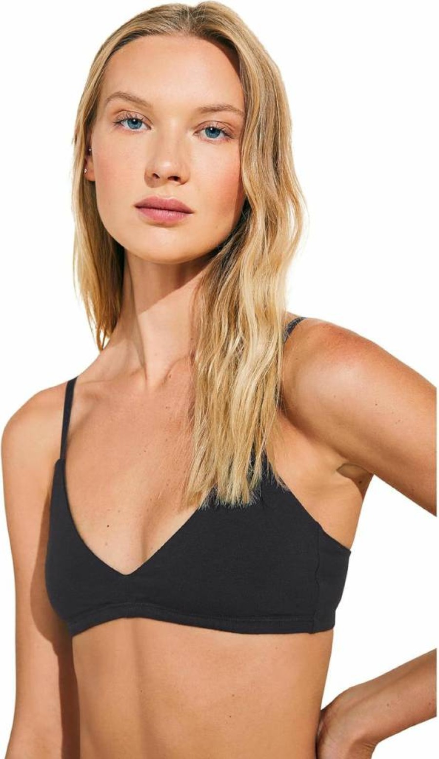 Eberjey Women's Comfortable Pima Cotton Stretch Bralette - Soft Wireless Bra for Everyday Wear