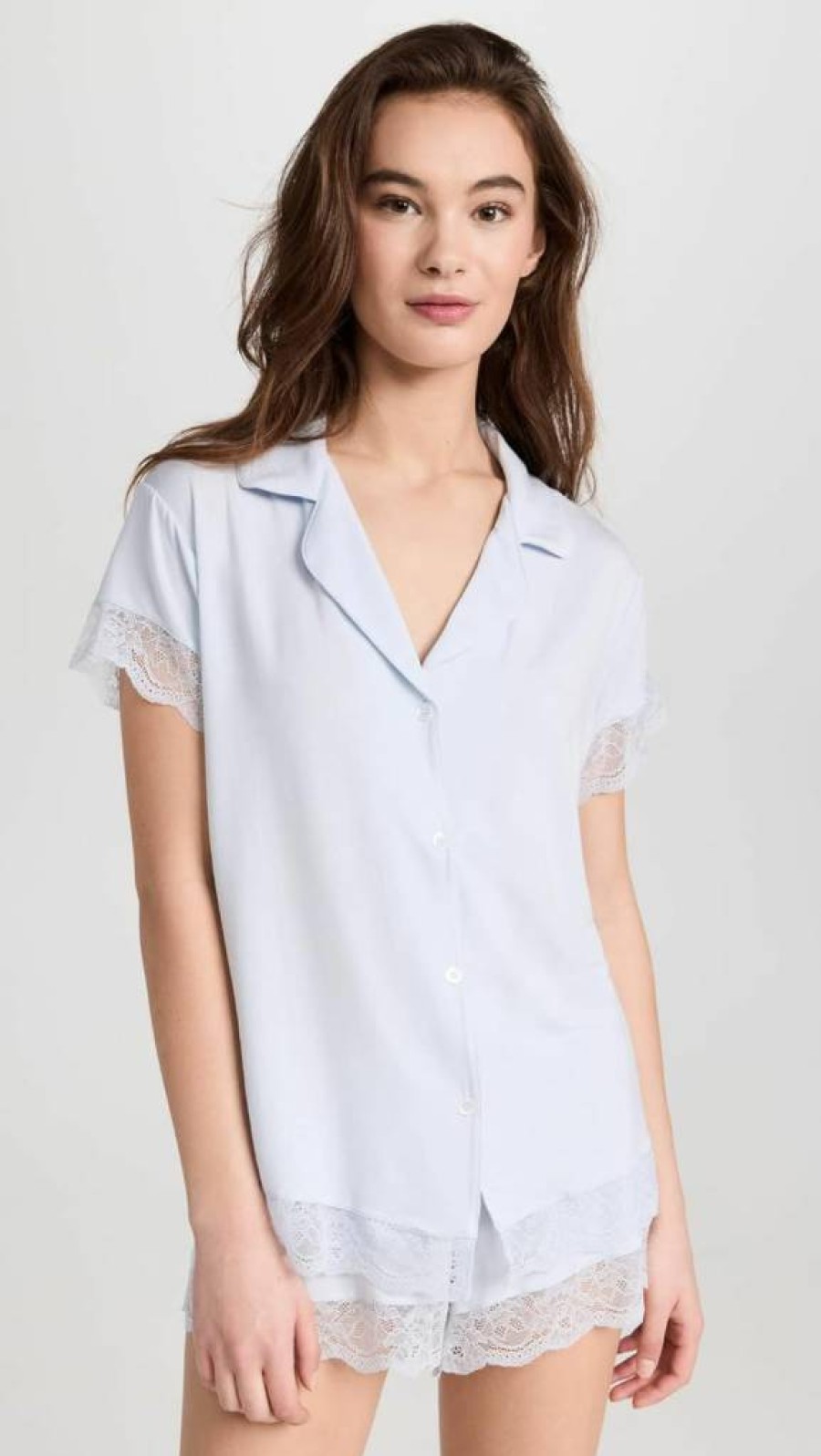Eberjey Malou Lace Women's Short Pajama Set - Comfortable Sleepwear & Lounge Shorts