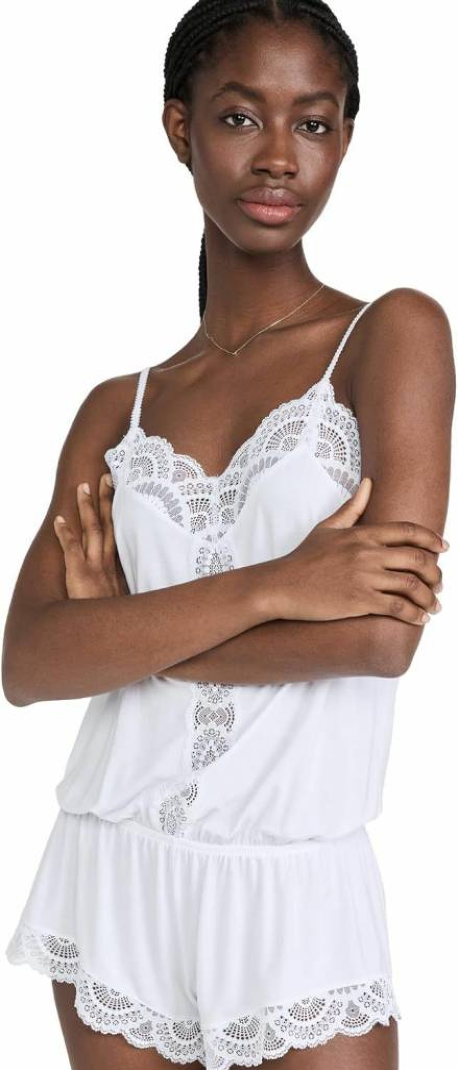 Eberjey Mariana The Dreamer Teddy Lace Trim Sleepshirt for Women - Soft Comfortable Nightwear