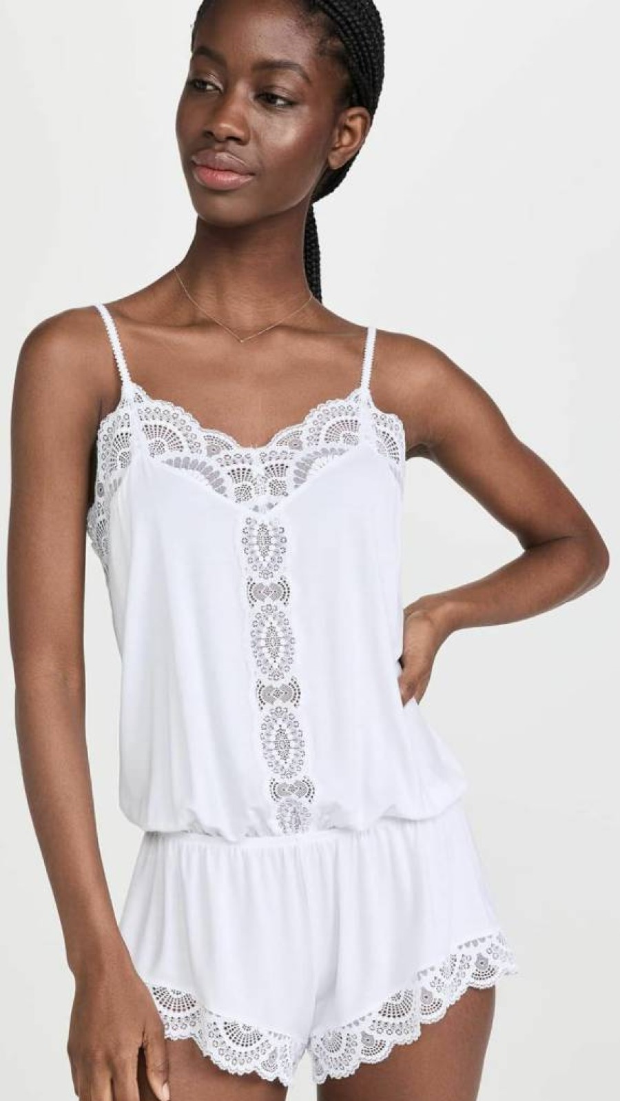 Eberjey Mariana The Dreamer Teddy Lace Trim Sleepshirt for Women - Soft Comfortable Nightwear